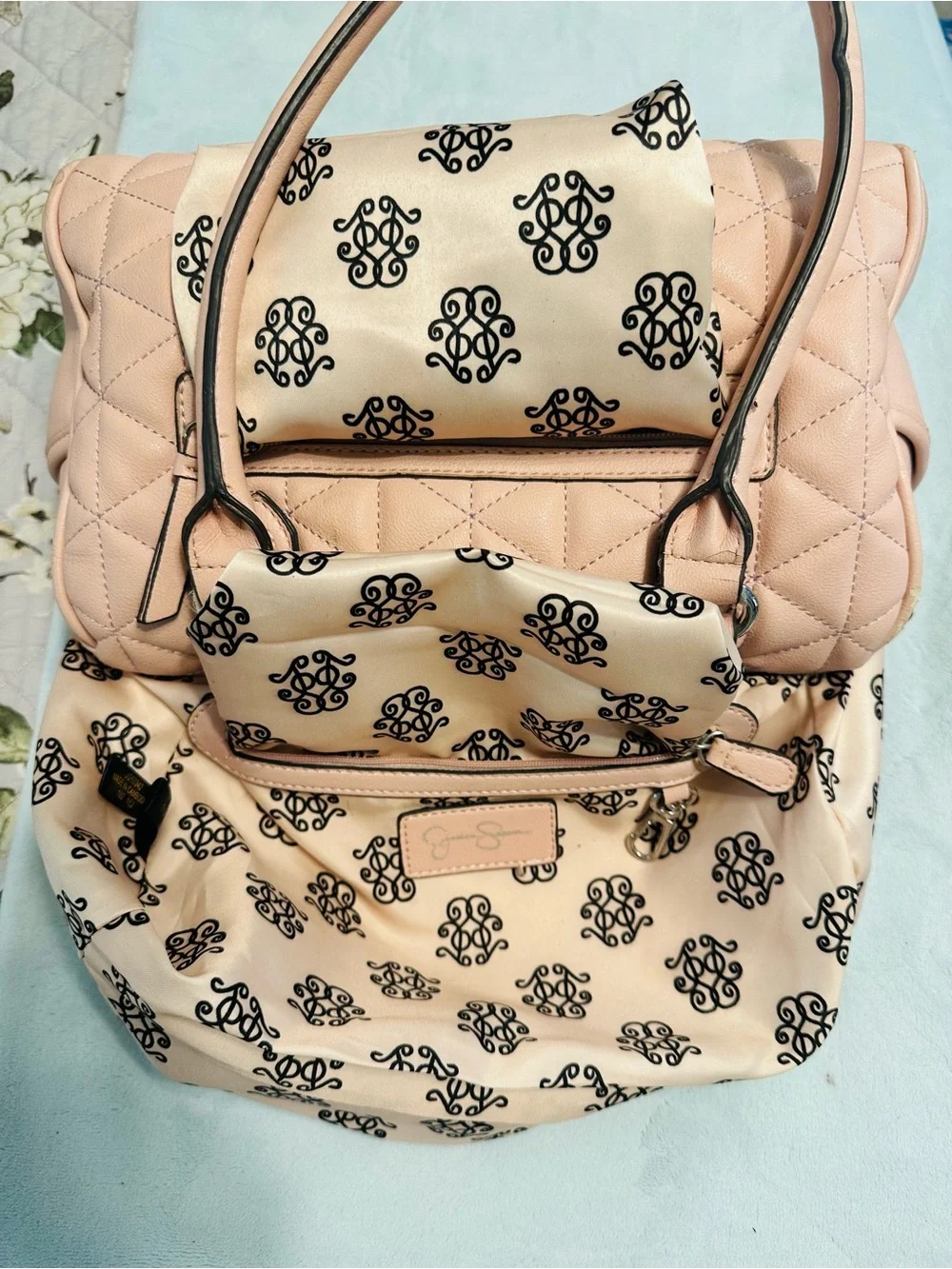 Jessica Simpson Quilted Soft Pink Women's Shoulder Bag